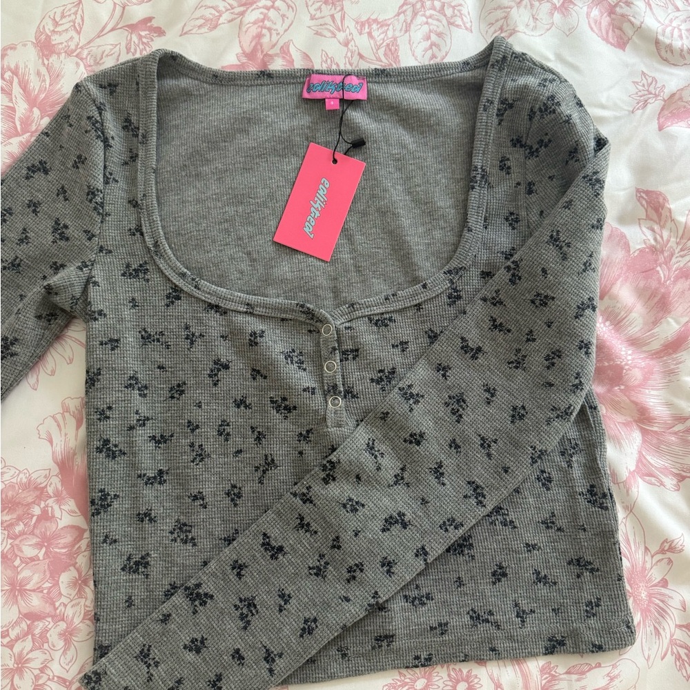 Edikted Gray Melange Top